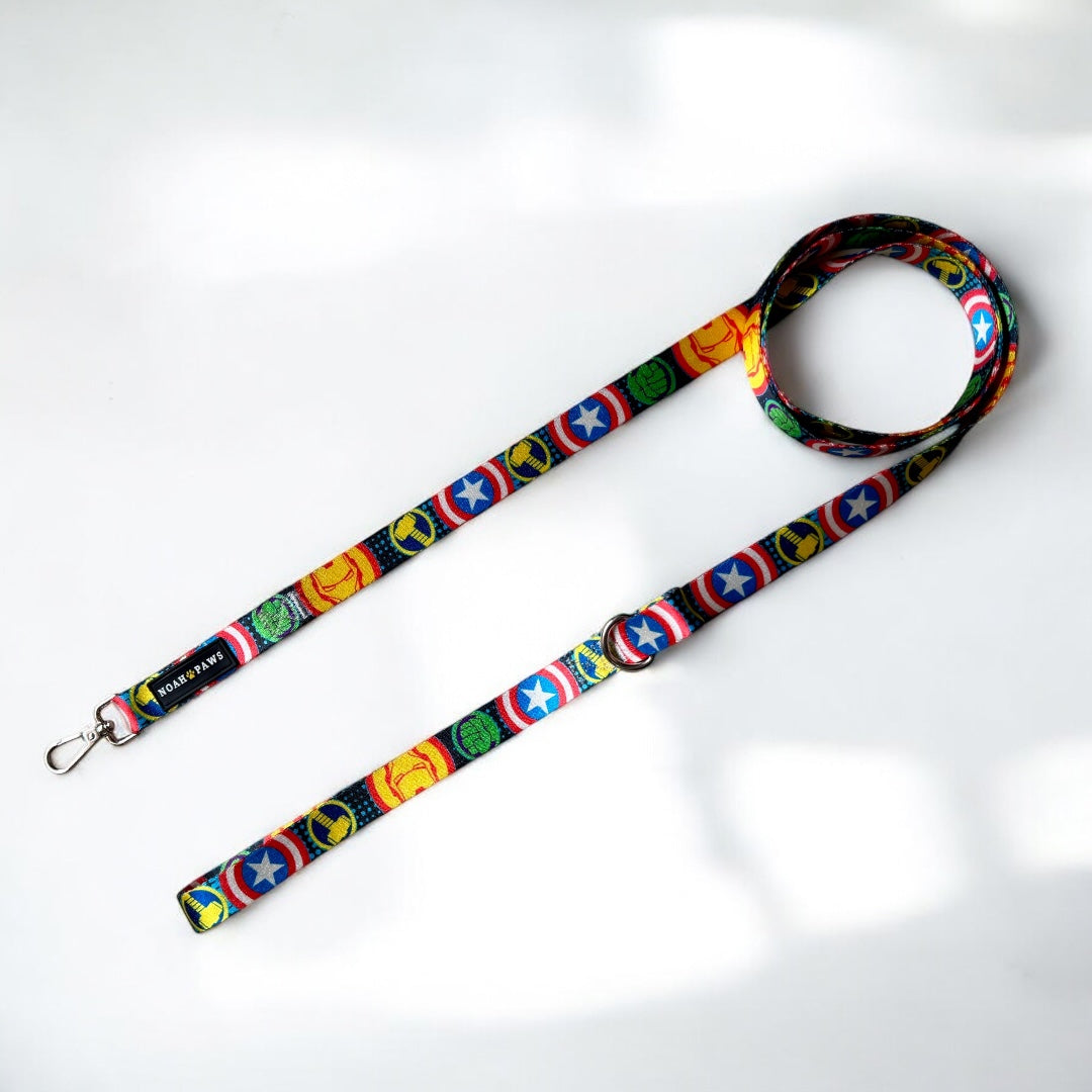 Avengers Themed Dog Collar and Leash Set, Small